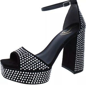 Sam Edelman Womens NELLIE GLITZ Faux Suede Ankle Strap Pumps Shoes sandals NIB 9